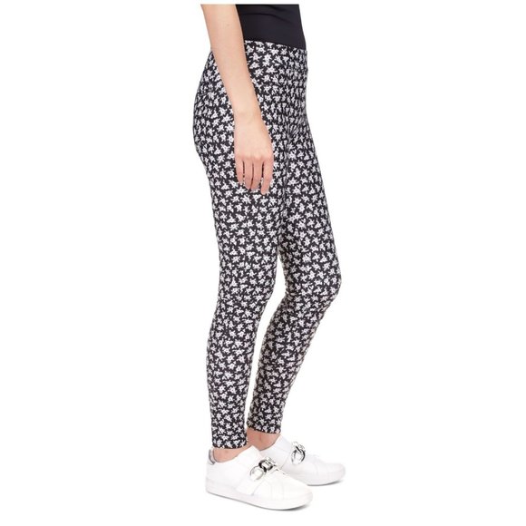 MICHAEL Michael Kors Women's Floral-Print Leggings Regular Black M B4HP - Picture 3 of 3